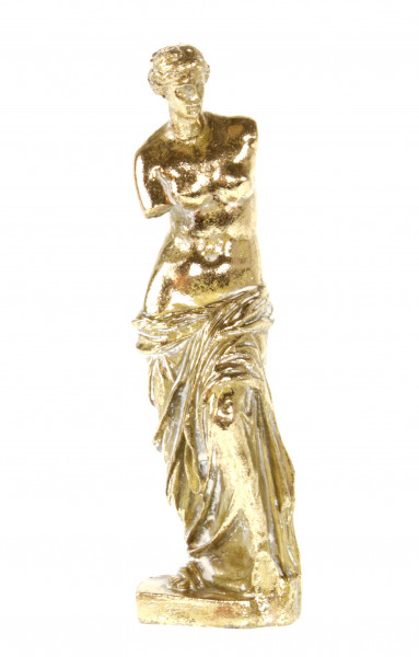 Exklusive Deko Skulptur Dekofigur Büste aus Magnesia gold 9x29 cm