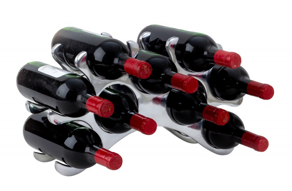 Modern wine rack bottle holder for storing 9 bottles of metal height 25 cm width 42 cm