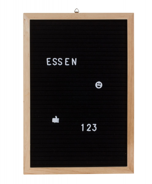 Memotafel Letter Board aus Holz Schwarz Buchstaben Tafel Buchstabenbrett Stecktafel mit 458 weißen B