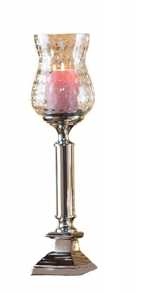 Exklusives Windlicht Kerzenhalter Windlichthalter &#039;Cella&#039; aus Aluminium und Glas Höhe 58 cm