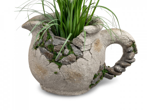 Planter Plant pot in vintage style Planter made of artificial stone 35x21 cm weatherproof and decorated with moss