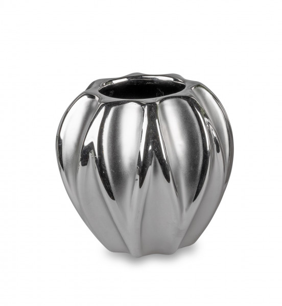 Modern decorative vase flower vase table vase ceramic vase silver 13x13 cm