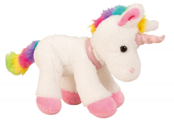Cuddly plush unicorn to love with rainbow mane Height 21 cm