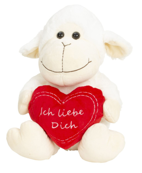 Plush toy sheep with heart I love you 30 cm tall plush sheep plush bear velvety soft