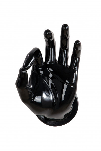 Modern wall decoration wall sculpture hand sign in black resin 15x27x16 cm
