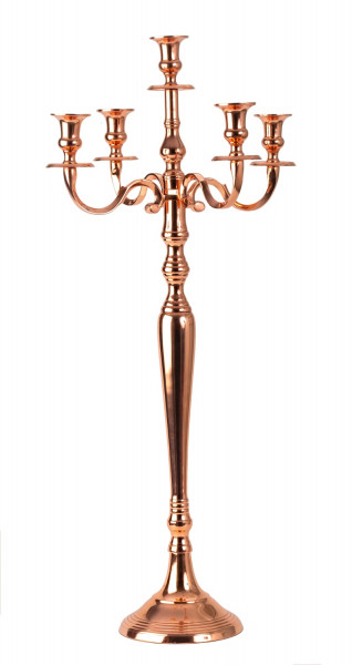 Candlestick 5-arm Candlestick Candelabra made of metal rose gold height 80 cm