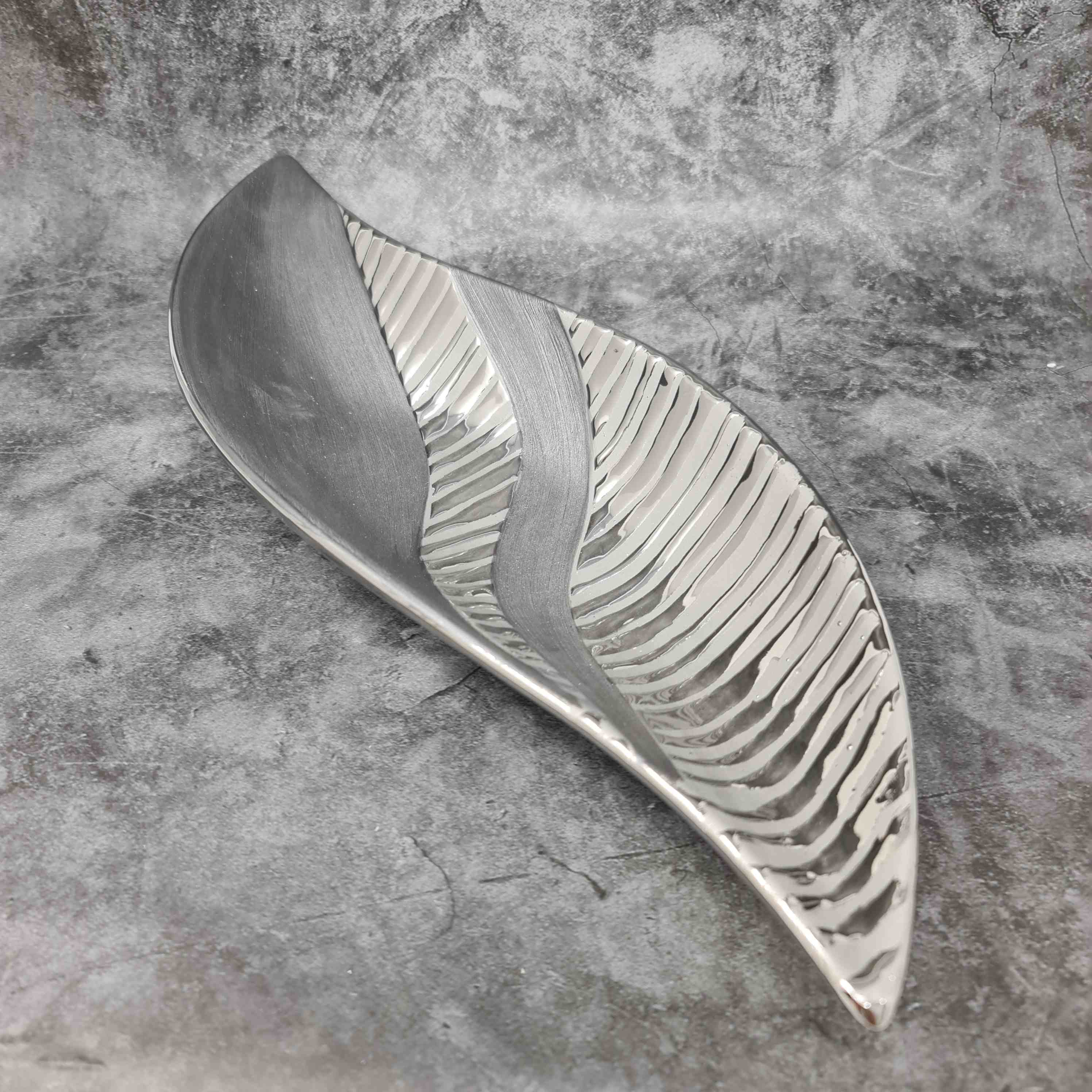 Dekoschale Obstschale aus Keramik silber/anthrazit 41,5x14 cm » Lifestyle &  More