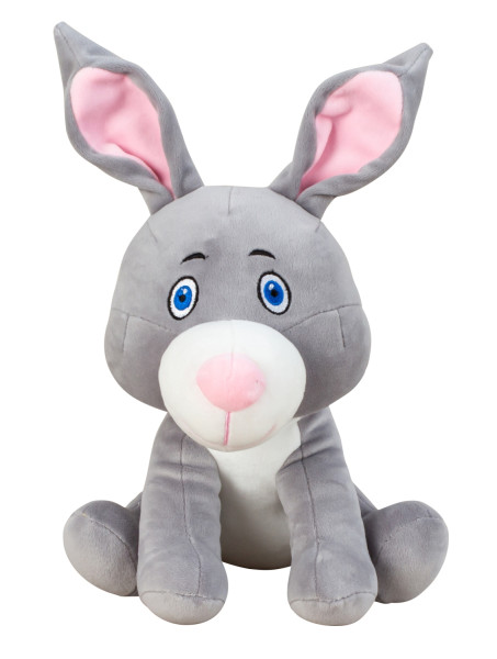 Baby soft toy cuddly toy hare grey/white made of super soft spandex plush Height 21 cm