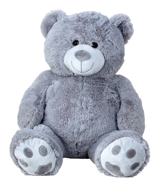 Riesen Teddybär Kuschelbär XXL 100 cm groß weiß/grau Plüschbär Kuscheltier samtig weich