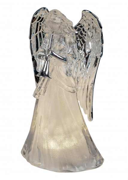 Beautiful angel sculpture with LED lighting Christmas Christmas decoration made of acrylic, height 35 cm