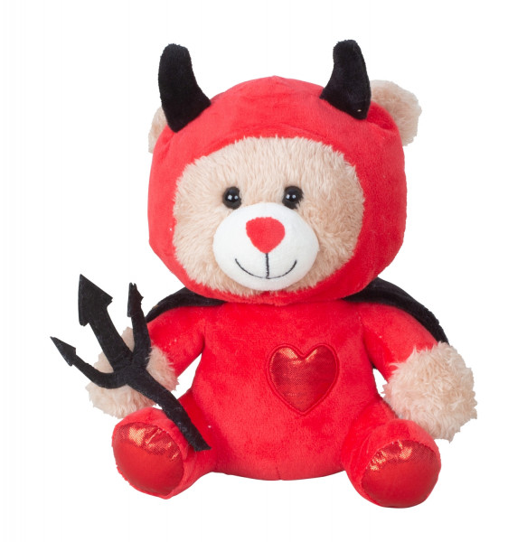 Teddy bear Cuddly bear in a devil costume Height 22 cm Plush bear cuddly toy velvety soft