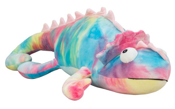 Baby cuddly toy Chameleon lying made of super soft spandex plush Height 22cm Length 65cm