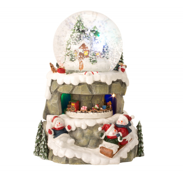 Wonderful LED snow globe Christmas glitter ball Christmas village with music Height 21 cm Ø10 cm