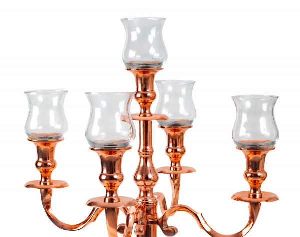 5 pieces matching glass inserts candlestick 5-arm candelabra candelabra height 10 cm