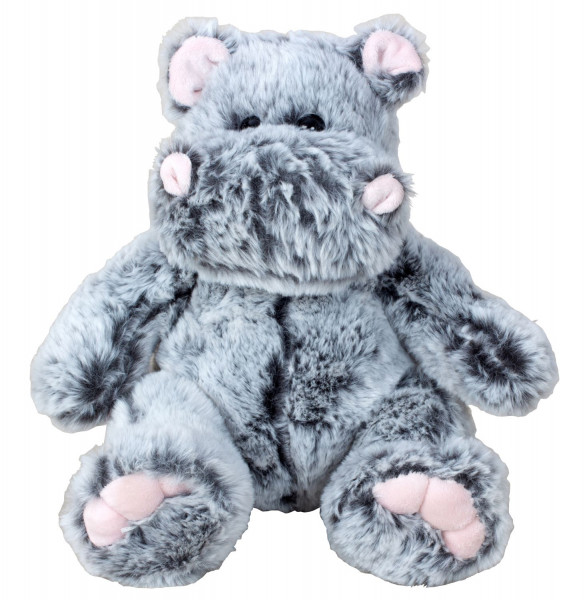 Teddybär Kuschelbär Nilpferd Hippo grau sitzend Plüschbär Kuscheltier samtig weich (26 cm)