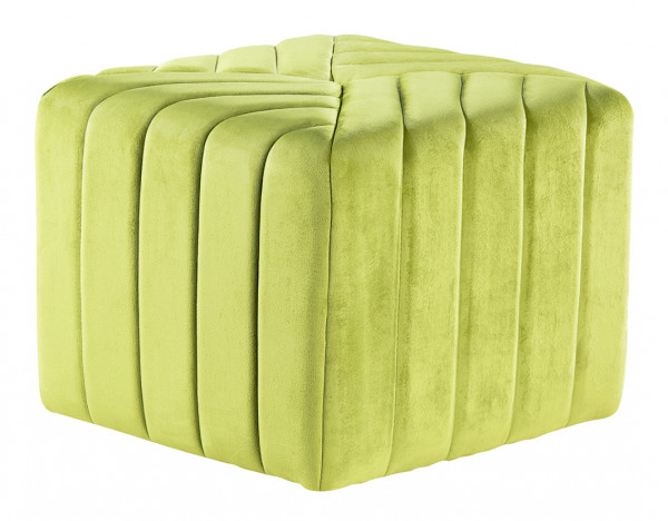High-quality stool Montreal with velvet cover I seat cube with high-quality upholstery in velvet look and floor-protecting surface 44x44x36 cm (green)