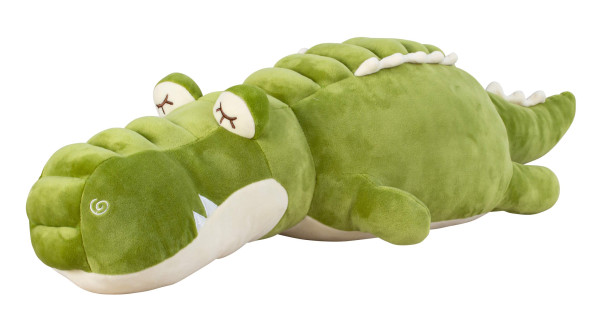 Soft toy cuddly toy crocodile green made of super soft spandex plush height 20cm length 75cm