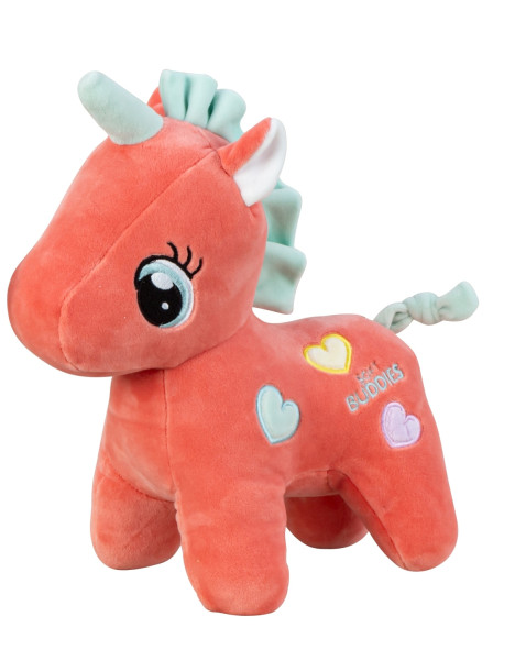 Baby soft toy cuddly toy unicorn pink with super soft spandex plush 23x30 cm (pink)