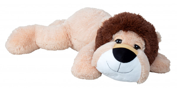 Giant teddy bear lion cuddly bear XXL 100 cm lying brown plush bear cuddly toy velvety soft