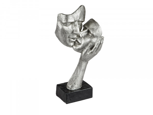 Exklusive Deko Büste Skulptur Liebespaar aus Keramik schwarz/silber Höhe 30 cm